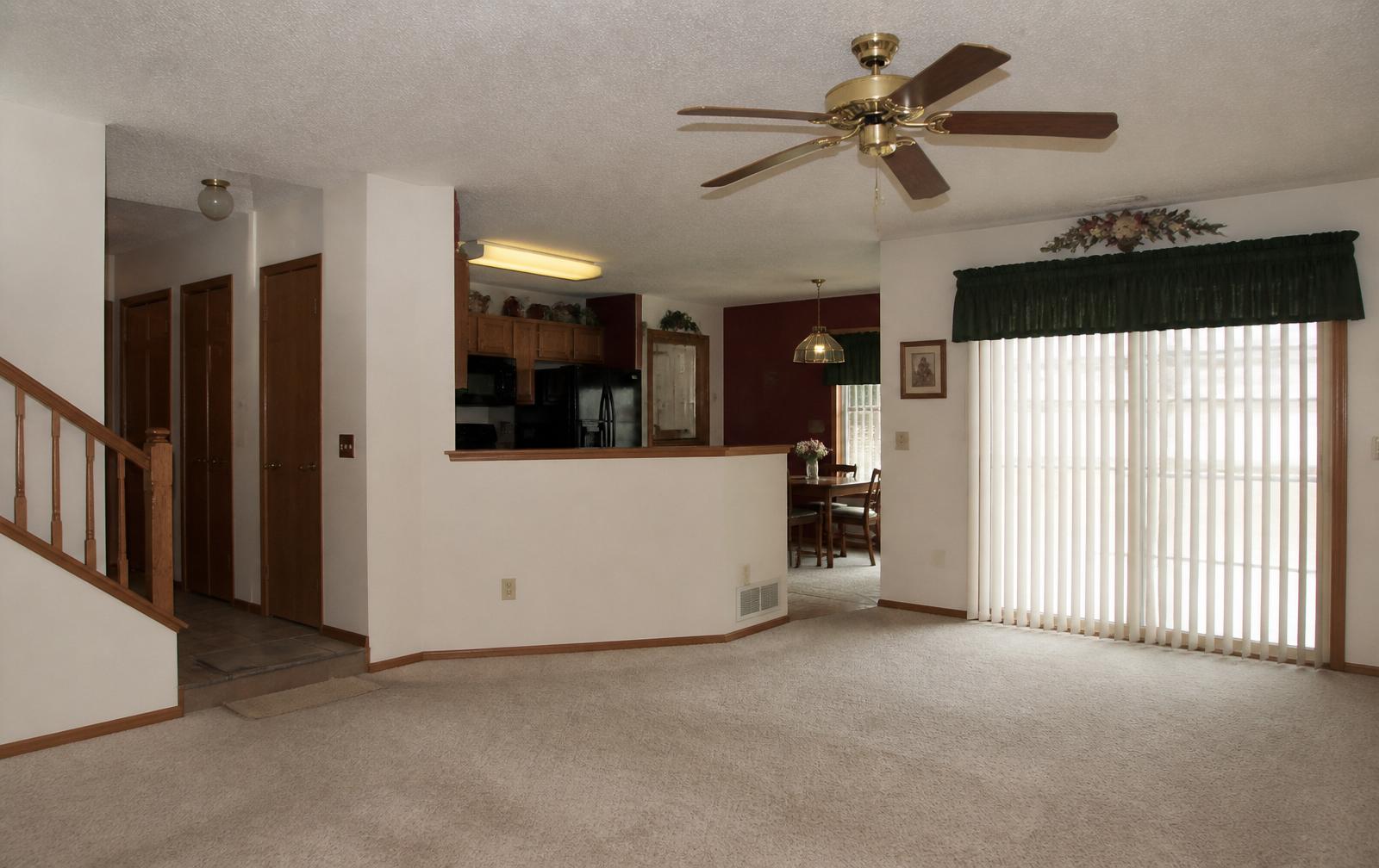 Dated living room before whole-home renovation